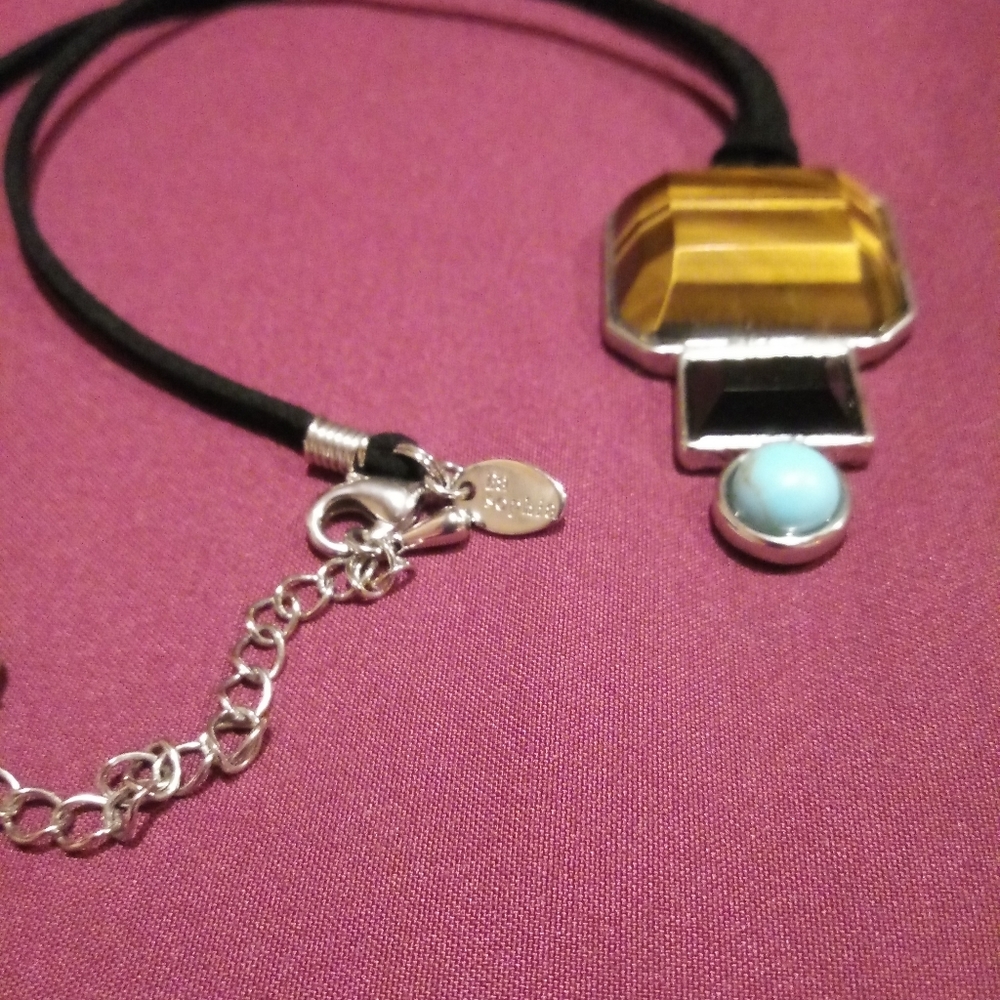 Lia Sophia Tigers Eye, Onyx & Turquoise Necklace